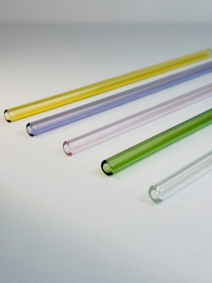 Colored Glass Straw - Straight