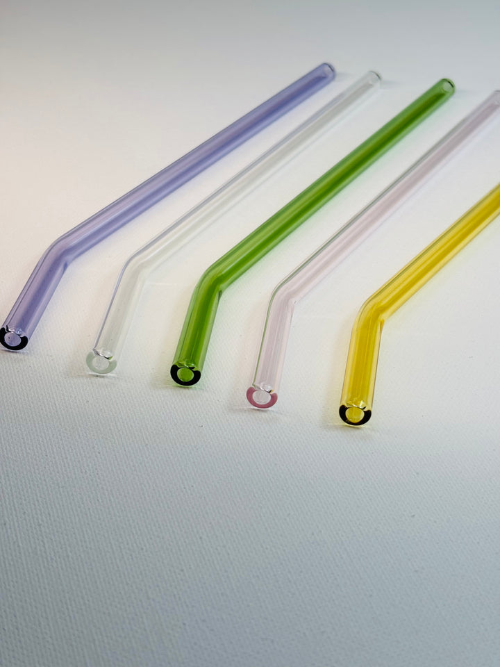 Colored Glass Straw - Curved